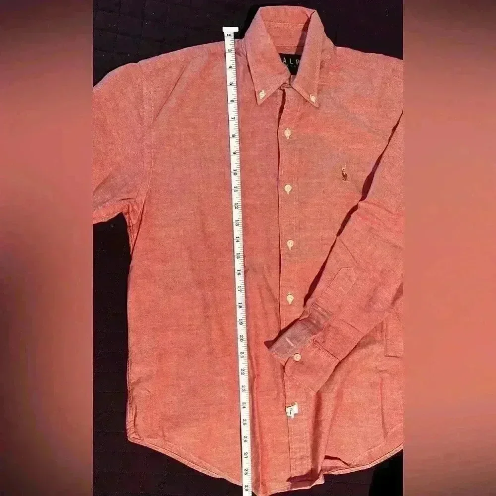 Boys Polo Ralph Lauren Pink Polo Logo Size 4 Long Sleeve